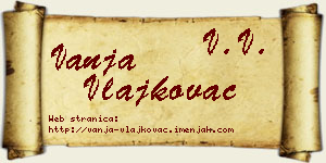 Vanja Vlajkovac vizit kartica